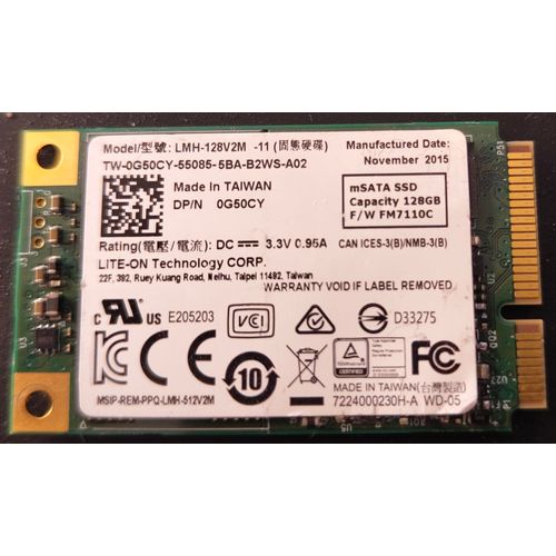 SSD mSATA 1.8" 128 Go Lite-On LMH-128V2M