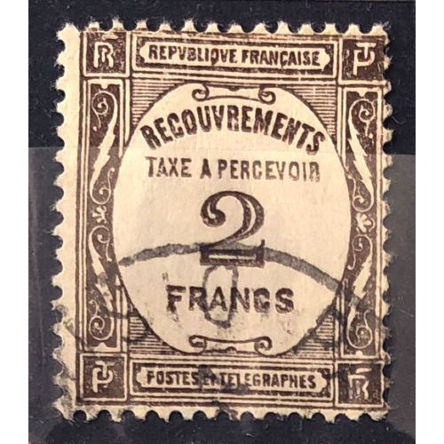 Taxe Recouvrement - Taxe À Percevoir - 2f Sépia (Très Joli N° 62) Obl - France Année 1927 - Brn83 - N33439