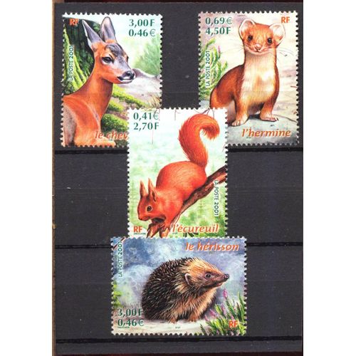 France 3381/84 Animaux Des Bois, 2001, Neufs