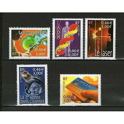 Serie Timbres 3422-3426 Neuf Xx Luxe - Sciences - Le Siecle Au Fil Du Timbre