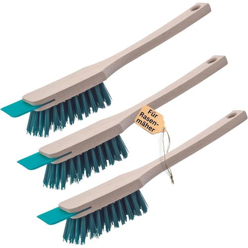Lot de 3 brosses de nettoyage pour tondeuse à gazon avec grattoir 30 cm Brosse pour tondeuse à gazon électrique autoportée & tondeuse autoportée ainsi que balayette et taille-haie