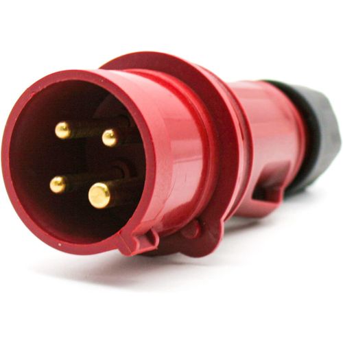 Fiche Mâle Industrielle 32A|3 Pôles + Terre|380V|Etanche IP44|Prise Electrique pour Rallonge Electrique,Camping Car Accessoires|Pour Usage Intérieur et Exterieur