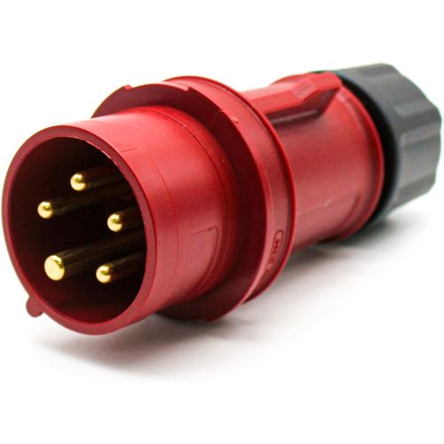 Fiche Mâle Industrielle 32A|3 Pôles+Neutre+Terre|380V|Etanche IP44|Prise Electrique pour Rallonge Electrique,Camping Car Accessoires|Pour Usage Intérieur et Exterieur