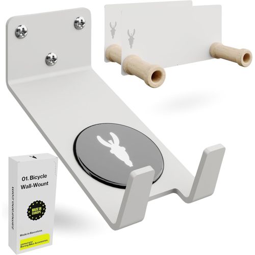 Support Mural vélo,accroche vélo Mural à pédale,Support Horizontal. Porte vélo Mural Compatible avec VTT,Route,électriques,Gravel (1 vélo,Blanc)