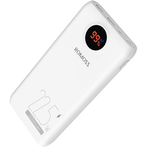 Batterie Externe Romoss Sw20pf 20000mah,Supporte La Charge Rapide 22.5w,Chargeur Portable Mini Banque D'alimentation,Ecran Led,Chargement Haut Debit Pour Tous Les Smartphones Et Tablettes