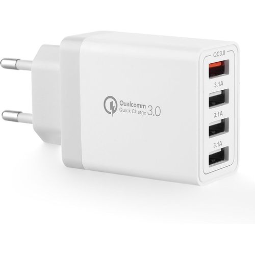 Chargeur Usb Prise Adaptateur,4-Ports 33w Multiprise Usb Chargeur Universel Qc3.0 Chargeur Rapide Chargeur Secteur Pour Iphone 15 14 13 12 11 Pro X 8 7,Samsung Galaxy S21 S20 S10 S9 Et Série A