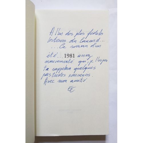 Erik Emptaz 1981 Avec Un Hommage Autographe Signé 2007 Grasset