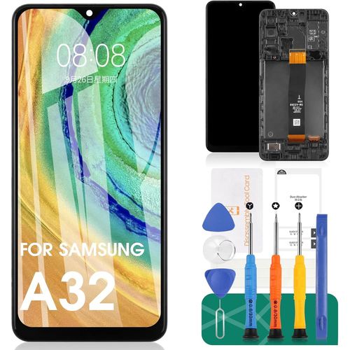 Pour Samsung Galaxy A32 5g 2021 Remplacement De L'écran Sm-A326 A326b A326k A326j A326 Téléphone Portable Écran Lcd Touch Digitizer Assemblage Réparation De Verre Avec Cadre (Noir)