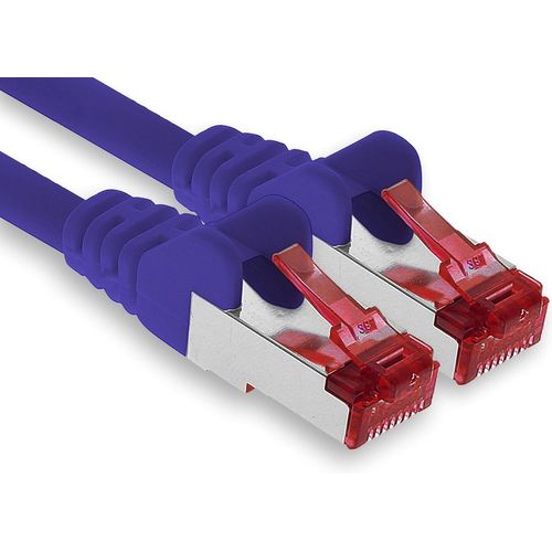 1x 10m câble patch CAT6 S/FTP PIMF blindage CAT.6 câble réseau RJ45 câble Ethernet DSL LAN routeur commutateur modem panneau de brassage-violet-1 pièce