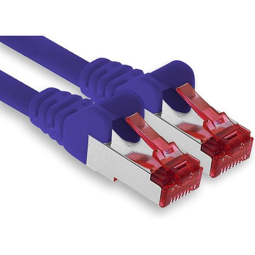 1x 15m câble patch CAT6 S/FTP PIMF blindage CAT.6 câble réseau RJ45 câble Ethernet DSL LAN routeur commutateur modem panneau de brassage-violet-1 pièce