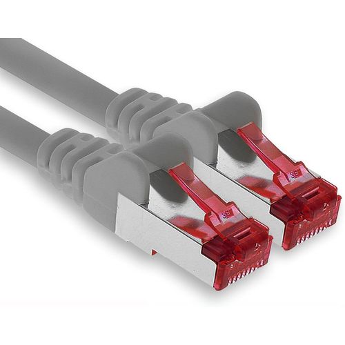 1x 2m câble patch CAT6 S/FTP blindage PIMF câble réseau CAT.6 RJ45 câble Ethernet routeur LAN DSL commutateur modem panneau de brassage-gris-1 pièce