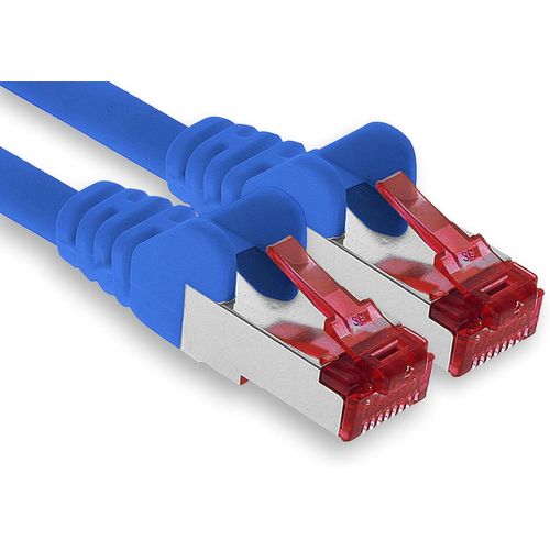 1x 20m câble de raccordement CAT6 S/FTP PIMF blindage CAT.6 câble réseau RJ45 câble Ethernet DSL LAN routeur commutateur modem panneau de brassage-bleu-1 pièce