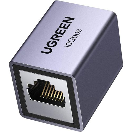 Coupleur RJ45 Ethernet 10Gbps Raccord Femelles LAN Rallonge Connecteur Adaptateur Réseau Compatible avec Câble Cat 8/7/6/5/5e (Lot de 1)