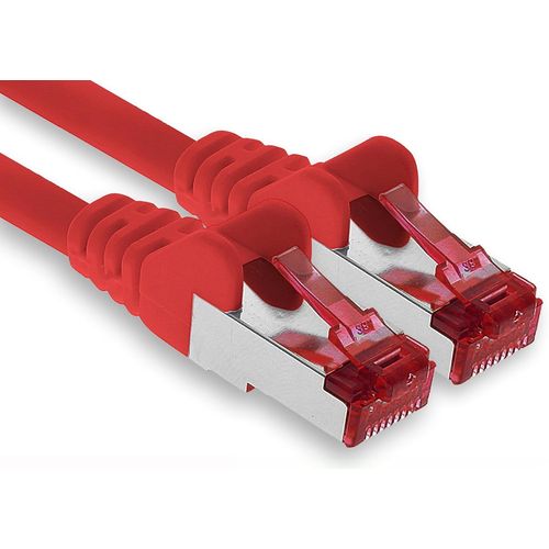 1x 10m câble patch CAT6 S/FTP PIMF blindage CAT.6 câble réseau RJ45 câble Ethernet DSL LAN routeur commutateur modem panneau de brassage-rouge-1 pièce