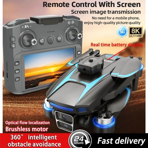 Drone Lf666 8k Hd Triple Caméras Fpv Pliable 27min Sans Balais - Grand Écran-Autre