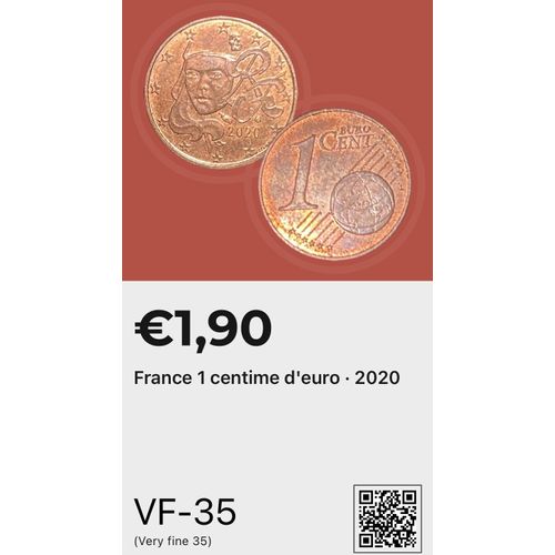 Pièce 1 Centimes Euro France 2020