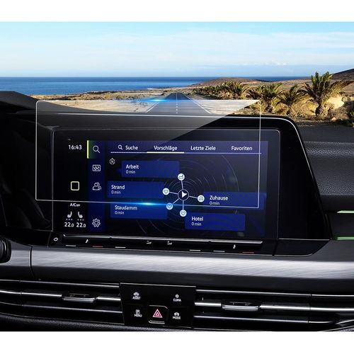 KAL-Films De Protection D'Écran De Navigation Compatible Avec Vw Golf 8 2020-024, Film Protecteur D'Écran En Verre Trempé, 9H Anti-Rayures Gps Protection D'Écran (10 Pouces)