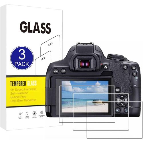KAL-[3 Pièces] Compatible Avec Le Protecteur D'Écran Canon Eos Rebel 850D/T8I,Film De Protection 2.5D[Dureté 9H,Installation Facile,Incassable] Qualité Supérieure Film En Verre Trempé
