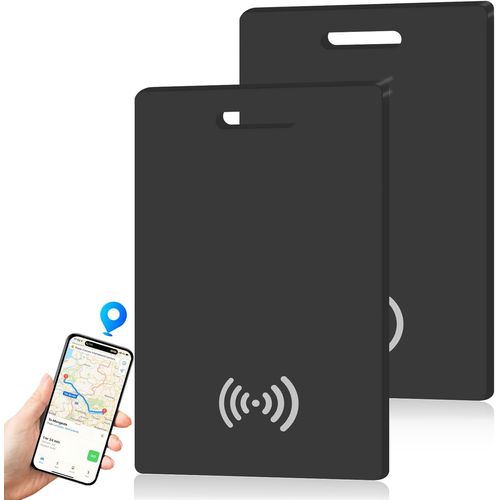 KAL-Lot De 2 Cartes De Suivi De Portefeuille Fines, Rechargeables, Étanches Ip68, Compatibles Avec Apple Find My(Ios Uniquement)