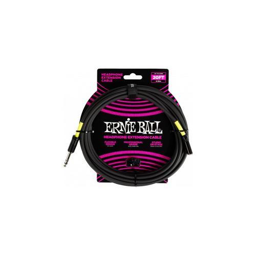 Ernie Ball - Rallonge De Casque Stéréo Jack Vers Mini-Jack 6m Noire