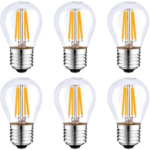 Kal-Lot De 6 Ampoules Led 4 W G45 E27 À Filament Balle De Golf, 400 Lm, 40 W, Non Dimmable, Blanc Chaud 2700 K 80 Ra, Mini Ampoule Led Vintage En Verre