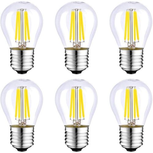 Kal-Lot De 6 Ampoules Led 4 W G45 E27 À Filament Balle De Golf, 400 Lm, 40 W, Non Dimmable, Blanc Froid 6500 K 80 Ra, Mini Ampoule Led Vintage En Verre