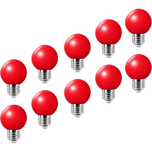 Kal-Couvre-Spirale E27, 2w, Lampe Led Edison, Lampe De Golf Rouge, Fête Pour Terrasse, Paquet De 10