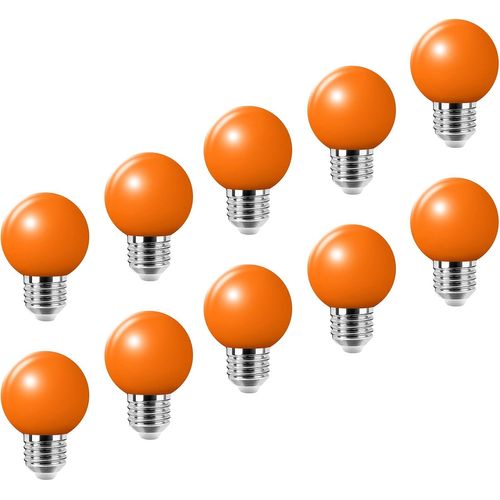 Kal-E27 Lumière De Golf Orange Led Petite Edison Vis Couleur Ampoule 2w, Ampoule À Économie D'énergie Équivalente À 20w Ampoule À Incandescence, Convient Pour Ampoule De Fête Sur La Terrasse, 10 Pack