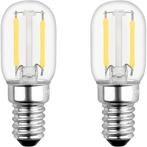 Kal-Ampoule Filament Led E14 2w Pour Refrigerateur, T22, 200lm, Équivalent 15w Incandescent, Blanc Froid 6000k, 230v, Petit Led E14 Pour Frigo/Lampe De Sel/Veilleuse Enfants, Lot De 2