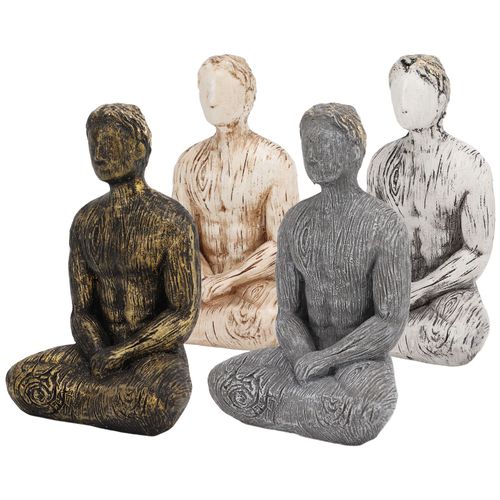 Statues de yoga miniatures, portables, simples, rustiques, fabriquees a la main, en resine synthetique, ornements de bureau