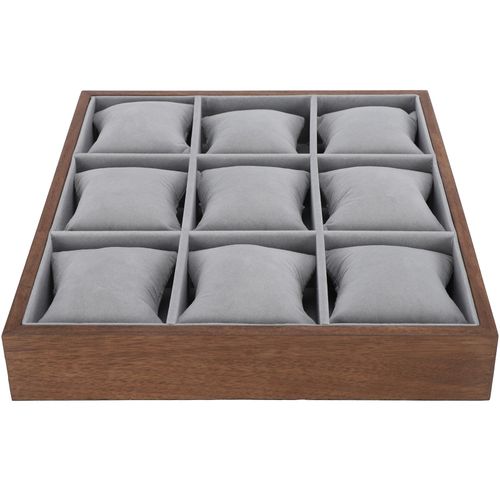 Presentoir a bijoux, boite de rangement pour montres, boite de collection en bois a 9 compartiments