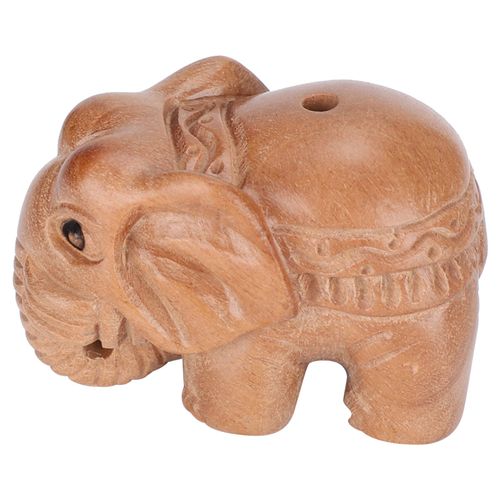 Collier Porte-Bonheur En Bois Avec Pendentif Bebe Elephant, Bijoux Artisanaux Chinois, Bois De Pecher