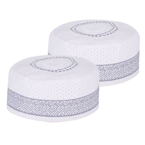 Lot De 2 Chapeaux Musulmans Pour Hommes, Broderie, Style Hui, Arabie Saoudite, Chapeau Rond