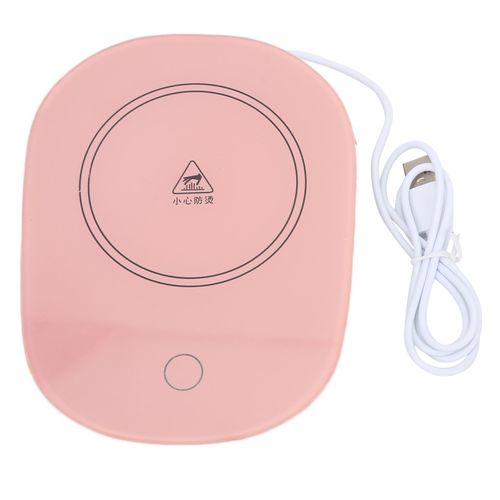 Chauffe-tasse intelligent USB a temperature constante, tapis chauffant pour cafe, lait, the, rose