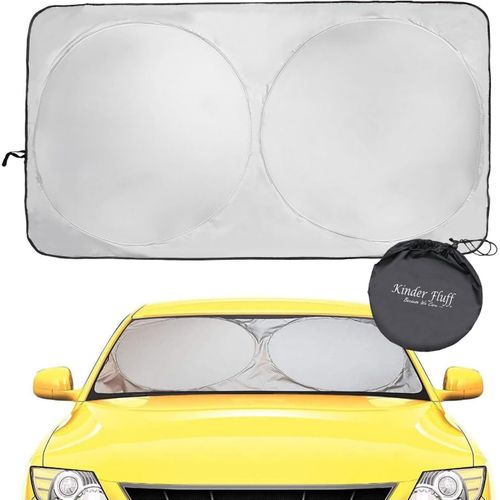 Checarzhn--No1-Pare-Soleil Pour Pare-Br | Couvre-Pare-Br R¿¿Fl¿¿Chissant Et Pliant & Bloque 99% Des Rayons Uv | Accessoires Pour Fen¿ºtre De Voiture Et Int¿¿Rieur | Paresoleil - P (150x72cm)