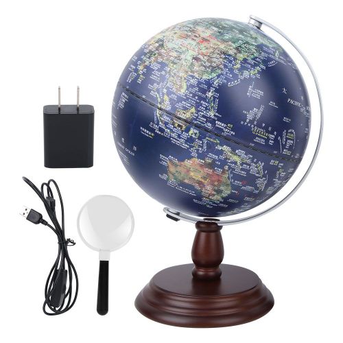 Globe terrestre retro 3D 20 cm, outil d'apprentissage HD pour etudiants, decoration de salle d'etude, jouet educatif (US 100-240 V)
