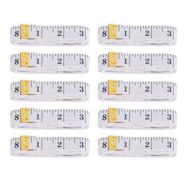 Lot de 10 rubans de mesure flexibles a double echelle, 2 x 300 cm, pour mesurer le poids et la silhouette, blancs