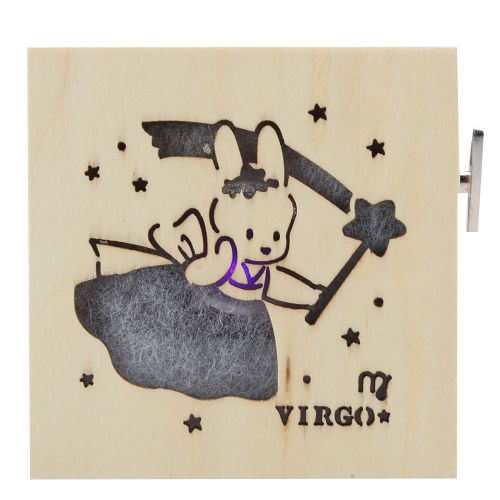 Boite a musique lumineuse en bois avec 12 constellations Vierge, cadeau d'anniversaire ou de vacances pour enfants