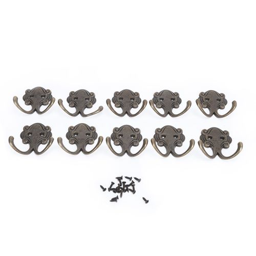 Lot de 10 pateres retro robustes et durables pour manteaux, echarpes, sacs, serviettes