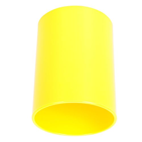 Pot A Crayons Rond En Plastique Avec Coussin En Eponge Pour Fournitures De Bureau, Jaune