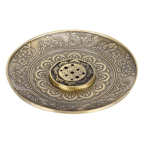 Bruleurs d'encens en bronze, assiettes, porte-encens ronds en forme de fleur, pour la decoration de la maison