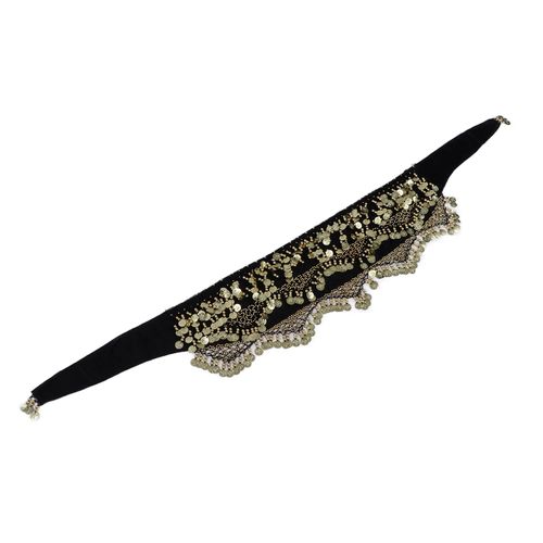 Jupe De Danse Du Ventre A La Mode, Echarpe Noire En Pieces D'or, Costume Pour Femmes, Decoration De Danse Du Ventre, Cadeau