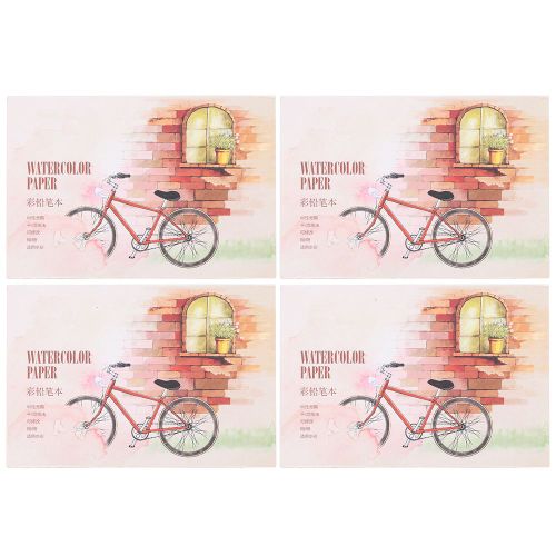 Lot De 4 Feuilles De Papier Aquarelle A Grain Grossier, Pour Cartes Postales, Carnet De Voyage, Art Et Peinture