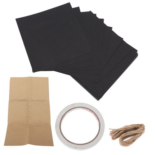 Lot De 50 Feuilles De Papier Cartonne Bicolore Pour Emballage Cadeau, Loisirs Creatifs, Dessin, Projets De Bricolage, Noir