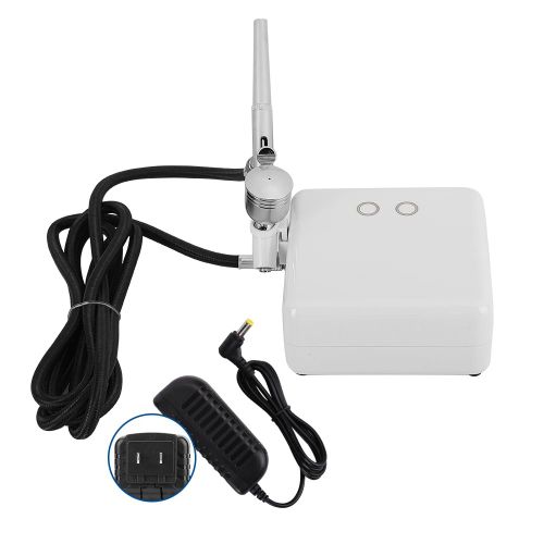Kit aerographe, modele pistolet pulverisateur, pompe a air T-200K, mini compresseur portable 0,3 mm, blanc, prise 100-240 V US