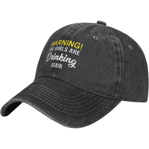 Attention Les Filles Boivent À Nouveau Casquette De Cowboy Loisirs De Plein Air Chapeau De Cowboy Réglable Unisexe Noir