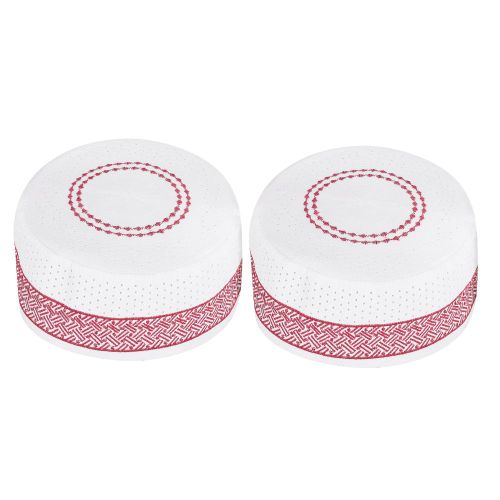 Lot De 2 Casquettes Musulmanes Pour Hommes, Couvre-Chefs De Priere, De Forme Ronde, Brodees, Style Islamique Pakistanais