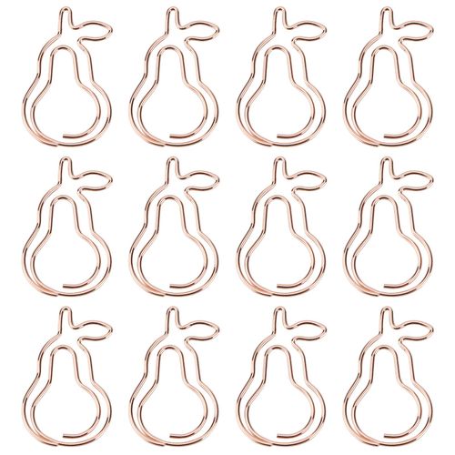 Lot De 12 Trombones Professionnels En Forme De Poire Pour Organiser Vos Documents (Or Rose)