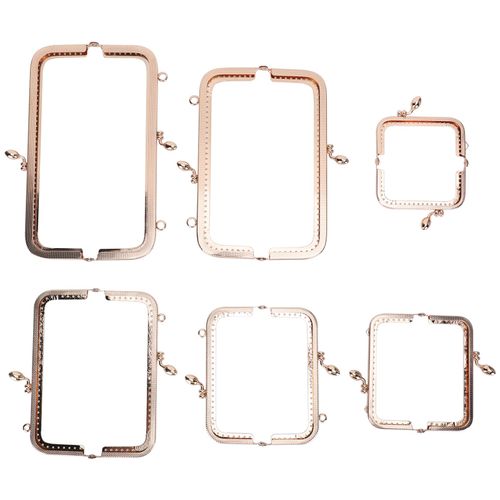 Lot De 6 Fermoirs De Sac A Main En Fer, Pour Bricolage, Decorations Artisanales, Or Rose, 8,5 Cm A 20,5 Cm