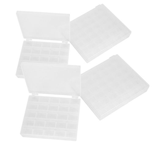 Boite de rangement pour bobines de couture, lot de 4, 25/36 compartiments, en plastique transparent, pour accessoires de couture a domicile